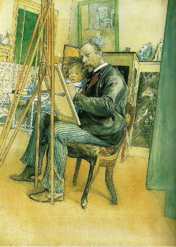 Carl Larsson spegelbild oil painting picture